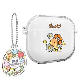 [S2B] BT21 minini Happy flower AirPods3 Clear Slim case - Apple Bluetooth Earphones All-in-One BTS Case - Made in Korea